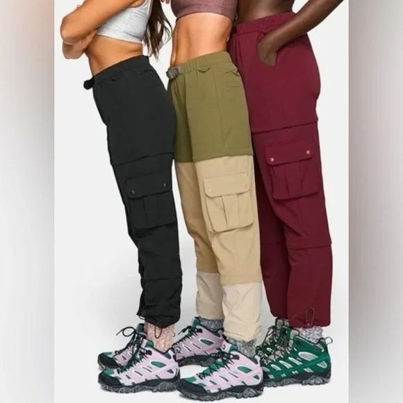 NWT Outdoor Voices RecTrek Zip Off Convertible Pants green and khaki Sma… - Picture 4 of 4